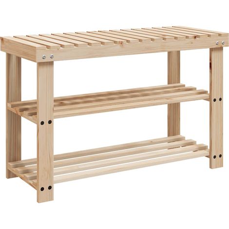 Maison Exclusive - Scarpiera 2 in 1 con Panca in Legno Massello di Abete