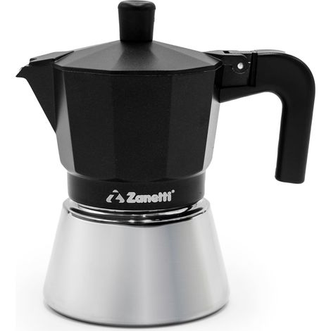 Moka Zanetti 3 Tazze Induzione in Acciaio Inox Nero (1/5)