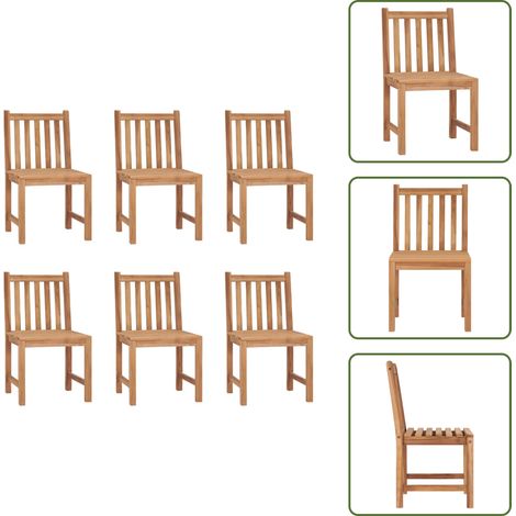 Chaises de jardin lot de 6 Bois de teck solide - Chaise De Jardin - Mobilier De Jardin - Chaise En Bois - Chaises En Bois - Terrasse (1/5)