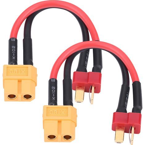 2 Pièces Connecteurs de Conversion T Plug Mâle vers XT60 Femelle en Silicone pour Modèles RC (1/5)
