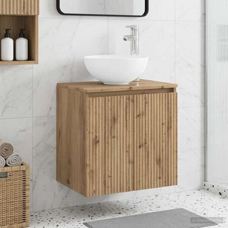 Vanité de lavabo mural Chêne Artisanal 49,5 x 35 x 63 cm, Design Moderne (1/5)