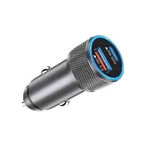 USB Cigarette Lighter, USB C PD 20W Fast Charging Car Charger, USB A QC3.0 All Metal USB Cigarette Lighter Charger for iPhone 13 12 Huawei LG. (1/4)