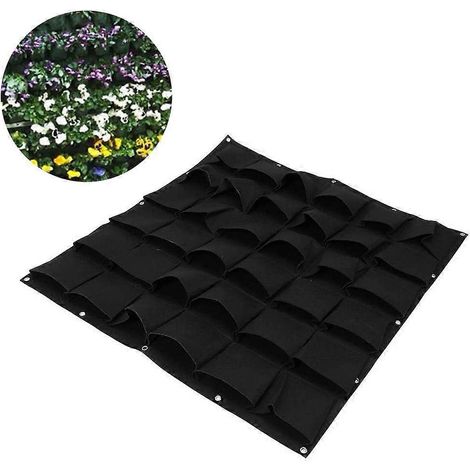 Zerodis Wachsen Taschen 36 Taschen im Freien vertikale Pflanze Taschen Greening Blume Pflanzen Taschen hngen Wand Gartenpflanze wachsen Filz Taschen f (1/5)