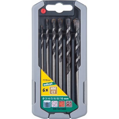 Wolfcraft Betonbohrer-Set HM Professional 6-teilig Ø 3 - 10 mm Rundschaft Bohrersets (1/3)