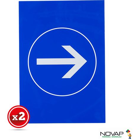 Lot de 2 plaques modulable bleue - Sens obligatoire - 4280332 (1/4)