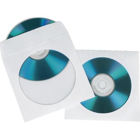 Hama CD/DVD Paper Protection Sleeves, white, pack of 25 1 Disks Weiß