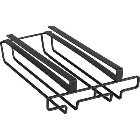 Support verres suspendu 6 places en métal – Rangement antidérapant pour cuisine – Dimensions L. 20 x l. 28 x H. 7 cm (1/5)