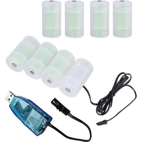 Pile factice de type D USB 5V vers 1V-24V, adaptée aux horloges, lampes de table, lampes de poche, jouets, 1 mètre. (1/5)