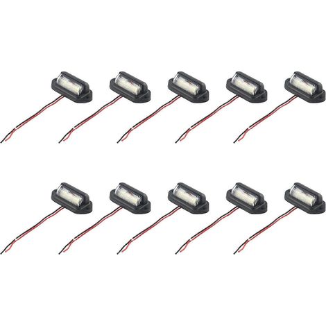 Lot de 20 éclairages LED 12V pour plaques d'immatriculation (voitures, bateaux, motos, avions, camping-cars, camions, remorques, éclairage extérieur) (1/5)