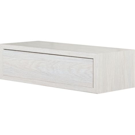 Mensola con cassetto rovere sbiancato complemento arredo salotto comodino sospeso Legolo (1/5)