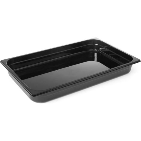 Contenedor Gastronorm GN 1/1 fabricado en policarbonato negro 530x325x100mm 14L Hendi 862223