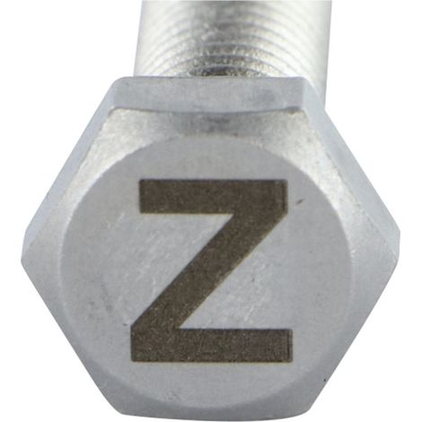 Vis métaux Tête hexagonale TH 8X35 Inox A4 Gravure LETTRE "Z"-1 pièce