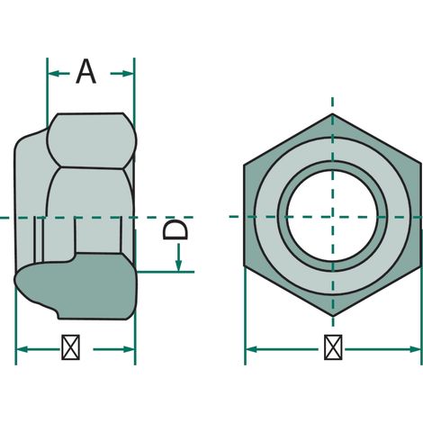Écrou autobloquant 5 mm 8 mm