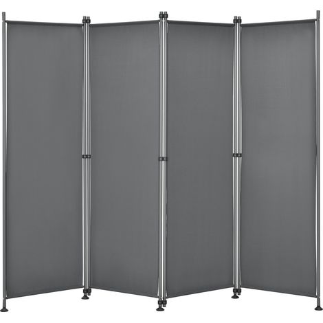 Frangivista con 4 pannelli in poliestere 215 x 170 cm grigio ardesia 030006552