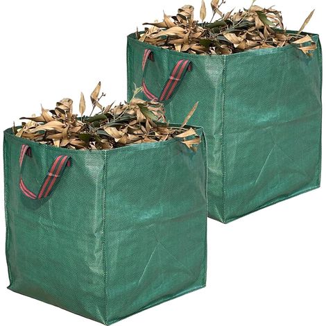 Sac de jardin Artillen 2 x 120 L, sac à feuilles et déchets verts, réutilisable, pliable, pour tonte de pelouse, rangement extérieur, résistant, lot de 2 (1/5)
