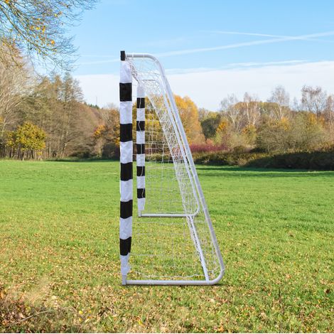 Portería de fútbol infantil 305 x 201 cm con red, plegable y portátil, negro y blanco DESVIAE (1/5)