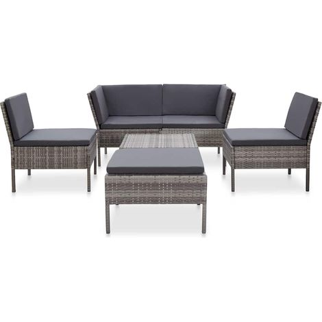 Maison Exclusive - 6-tlg. Garten-Sofagarnitur mit Auflagen Poly R (1/5)
