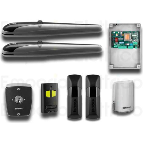 beninca kit automatisme pour portails battants 230v kbob21m+tokey 9598097