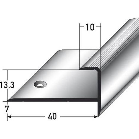Einschubprofil "Embrun", mit Nase für Parkett, 13,3 mm Einfasshöhe, Aluminium eloxiert, gebohrt-goldfarbig-1000 (1/2)