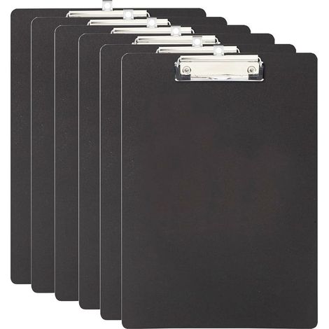 Porte-bloc A4 avec Pince, 6 Pièces Clip Planches pour Bureau, Salle de Classe, le Restaurant - Noir