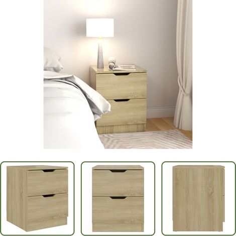 vidaXL Nachttisch MDF - Nachttisch Sonoma-Eiche 40x40x50 cm Spanplatte (1/5)