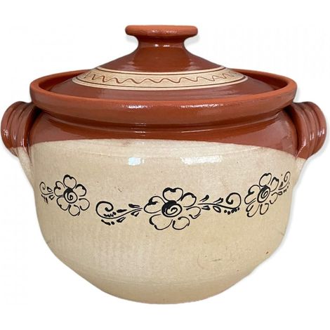 Pot en terre cuite pour sarmale, traditionnel, brun, 8 litres (1/2)