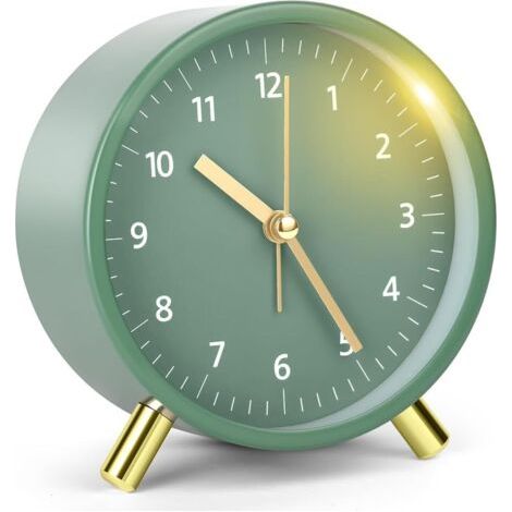 Réveil Analogique Silencieux, Classique avec Veilleuse, Silencieux sans Tic-Tac, Snooze Réveil Chevet Simple Décorative pour Chambre