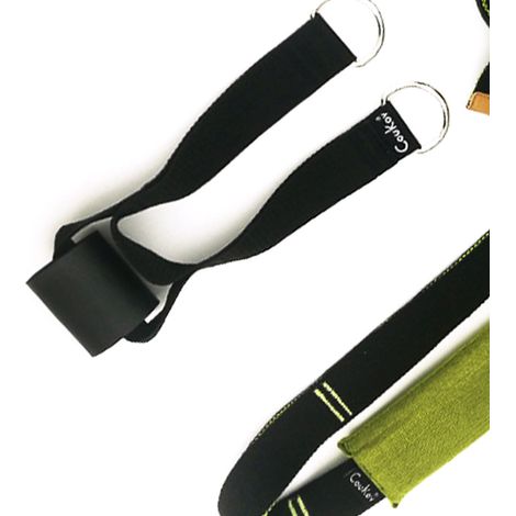 Yoga-Stretchgurt, multifunktionales Trainingsgerät für Rückbeugen, Tür-Stretchgurt für Taille, Rücken und Beine, geeignet für Tanz und Fitness, grün. (1/4)