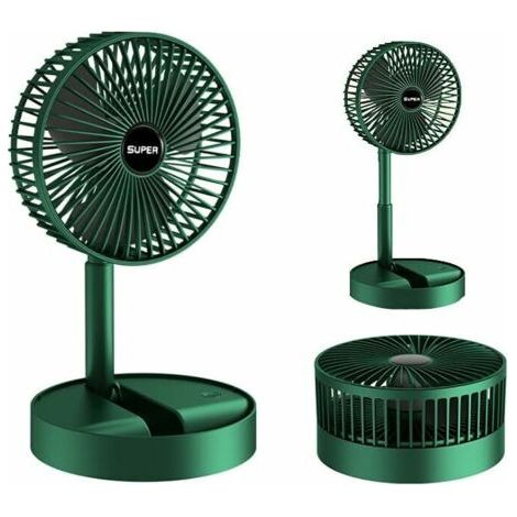 Ventilateur portable pliable 17 cm – Rechargeable USB 800 mAh – 3 vitesses – Angle réglable 180° – Pour bureau et camping