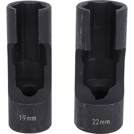 2 pièces 1/2 pouces injecteur conduite de carburant jeu de clés à douille clé à écrou en acier chromé Tangsten pour tuyaux coudés capteurs EGT commutateurs thermiques 19mm + 22mm