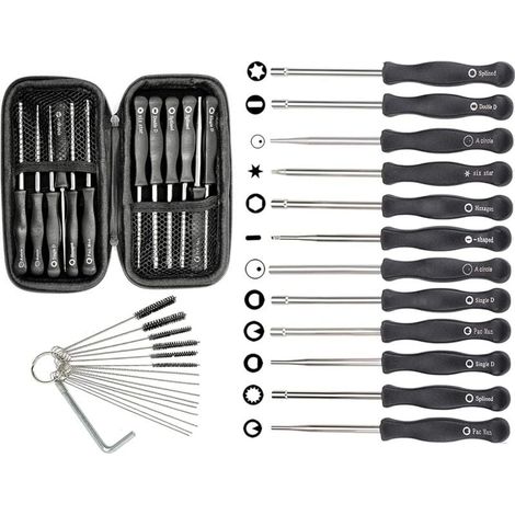 12-teiliges Vergaser-Einstellwerkzeugset und Tragetasche für kleine 2-Takt-Motoren für Poulan-, Husqvarna-, STIHL- und Echo-Trimmer-Kettensägen (1/4)