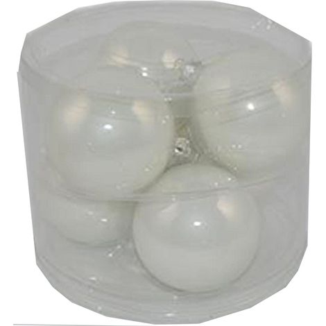 6 palline a sfera in vetro soffiato in bianca cm9 decorazione per albero di natale palla particolare da collezione