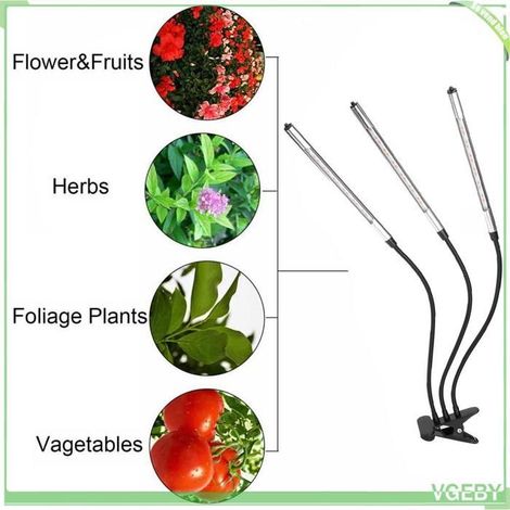 Fafeicy Lampe de culture Lampe De Croissance LED USB 27 W à 3 Tubes Avec Base à Clip Pour Plantes à animalerie artificielle (1/5)