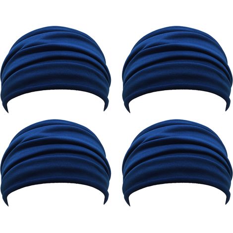 Headband - Large Size - Cotton Acrylic Blend - For Running Yoga Workout Daily Use - Black - 1 Piece (1/5)
