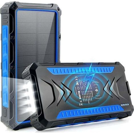 36000mAh Solar Power Bank Qi chargeur solaire sans fil 2 ports USB et 1 type-c charge rapide étanche IP66 chargeur de téléphone portable de secours pour le camping