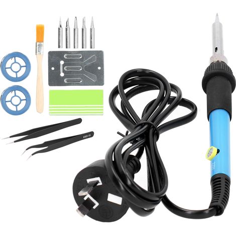Kit de Fer à Souder Électrique 14 Pièces, Température Réglable, Outil de Sculpture sur Bois 60W, Prise AC 220V (1/5)