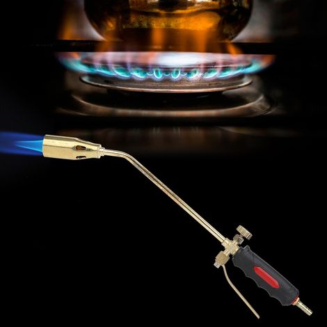Brûleur à gaz avec poignée ergonomique, à parois épaisses, pour gaz liquéfié et charbon, à double ouverture, revêtement en laiton. (1/5)