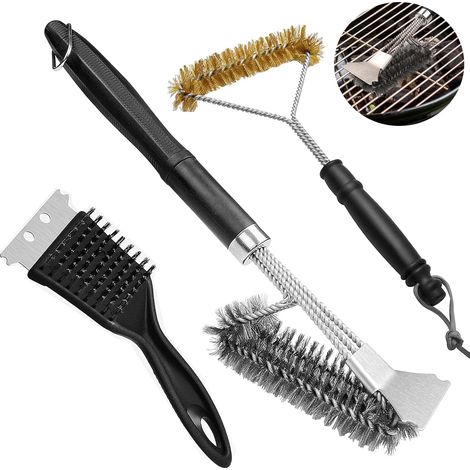 3PCS Brosse Metallique Nettoyage Grille Brosse à Barbecue 3 en 1 (1/5)