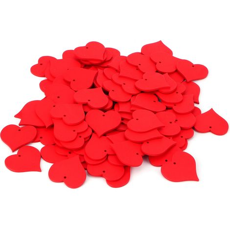 Lot de 100 rondelles en bois coeur rouge artisanal, pendentifs bricolage décoration mariage (1/5)