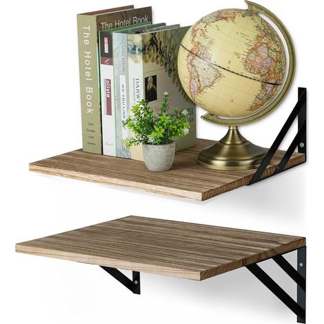 Large Étagère Murale en Bois de 30 cm de Profondeur, Lot de 2 (1/5)