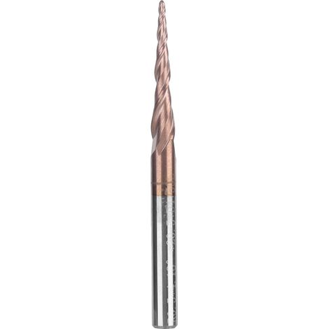 Konischer Kugelkopffräser für CNC-Fräsen, Werkzeuge, Antikmessing-Finish, 2 Schneiden, Radius 0,5 x 20,5 x Durchmesser 4 x 50 (1/5)