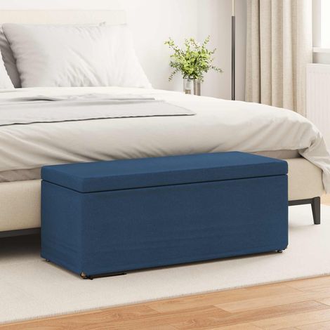 Hocker Blau 101 x 41 x 40 cm Stoff und Pressholz