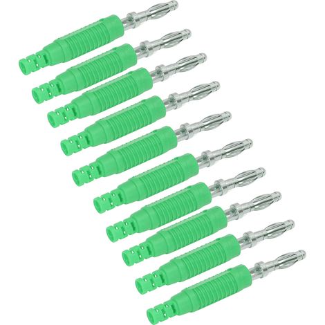 Lot de 10 connecteurs d'interface PA en laiton à fiches bananes, adaptateurs de sonde à tube isolé à sertir, J.10031 vert (1/5)