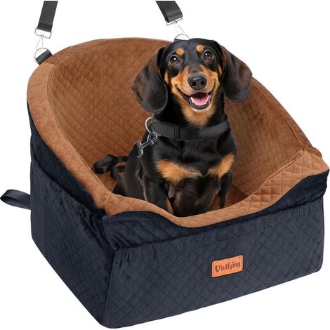 Hundeautositz Sitzerhöhung für kleine & mittelgroße Hunde bis 13.6kg, waschbar, Braun (1/5)