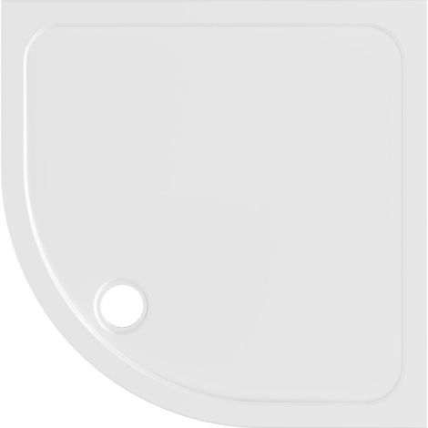 Receveur de douche ELZA en marbre coulé, quart de cercle 90x90cm, R550, blanc (1/4)