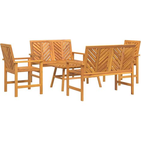 Maison Exclusive - Garten-Lounge-Set 5 pcs Braun Massivholz Akazi