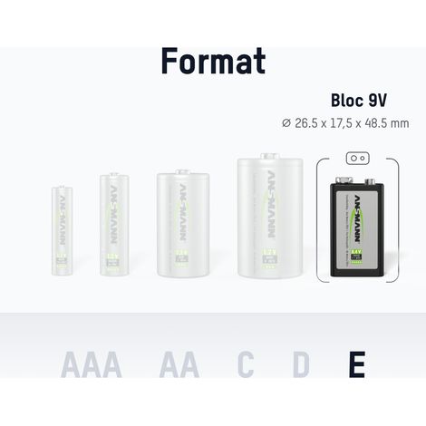 ANSMANN Pile 6F22 9V 200 mAh NiMH rechargeable (1 pce) (1/10)