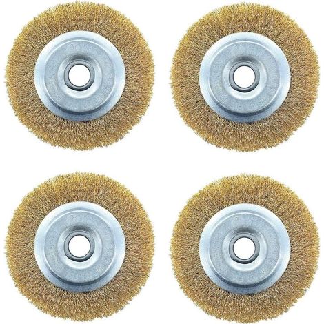Tête de débroussailleuse, brosse de désherbage pour débroussailleuse, brosse à herbes sauvages, brosse métallique, brosse de rechange pour enlever les mauvaises herbes et la mousse - Lot de 4 (1/5)