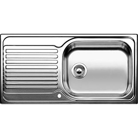 Blanco – Évier 1 bac inox 950x500 mm avec commande excentrique – Modèle réversible – Bonde à panier 3 1/2’’ – SKU 514243 (1/4)