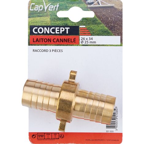 Raccord Capvert D25 26x34 Raccord 3 Pièces Fileté Mâle 26x34 Pour Tuyau D25 - Capvert